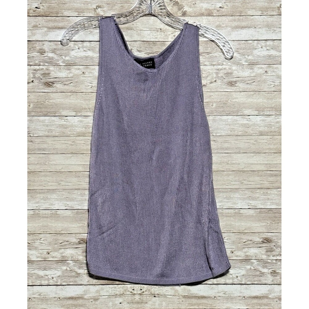 NWT Vintage Linda Allard for Ellen Tracy Heavy Viscose Knit Tank Top Purple Sz X